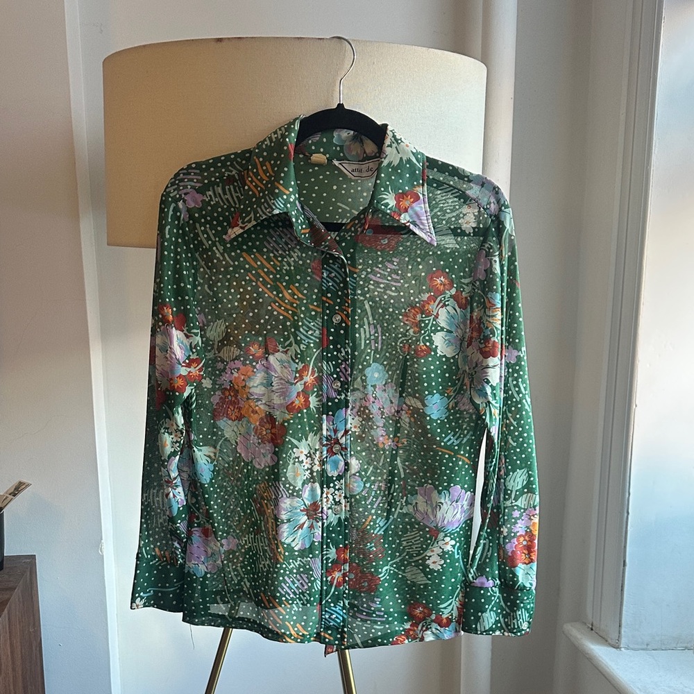 Floral Green Buttondown Shirt